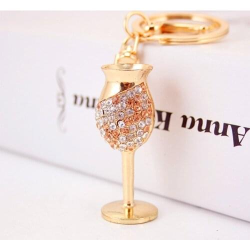 Korean-Style Creative Goblet Key Ring Red Wine Glass Key Ring Metal Pendant Advertising Small Gift