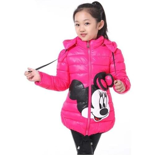 Baby Girl Jackets 2018 Autumn Winter Jacket For Girls Winter Minnie Coat Kids Clothes Children Warm Cute Bowknot Outerwear Coats