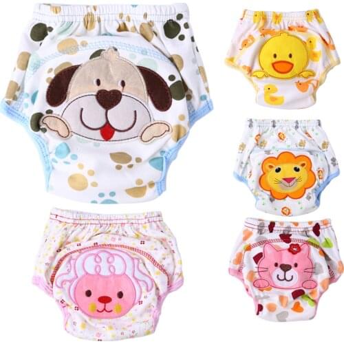 Unisex Baby Diaper Reusable Baby Training Pants Animal Printed Newborn Underpants Panties Infant Toddler Cloth Diapers Cover