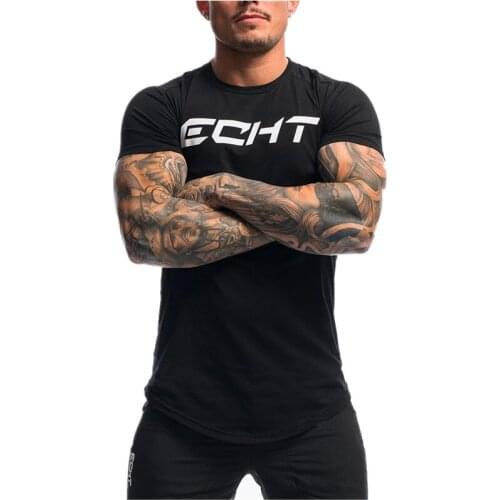 Men Tops brand mens clothing fashion round neck mens T-shirt mens casual T-shirt jogger gyms bodybuilding short sleeve