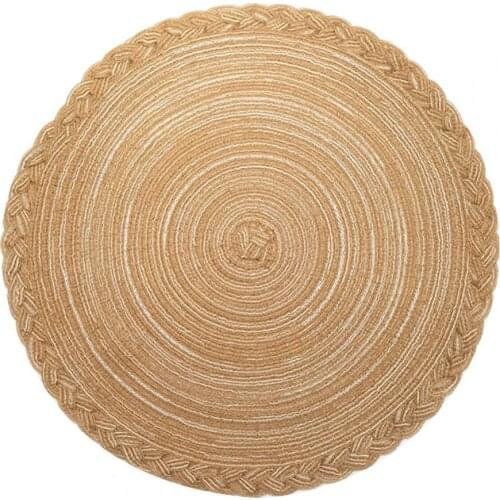 Table Placemat Round Shape Braided Heat-resistant Tableware Pot Holder Mat for Bar