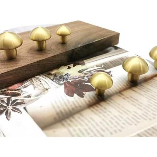 New Full Copper Mushroom Cabinet Wardrobe Furniture Drawer Cabinet Door Handle Single Hole Childrens Room Knob Handles