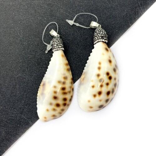 Natural Shell Pendant Necklace Irregular Shape White Diamond DIY Handmade Necklace Bracelet Accessories Jewelry Gift Wholesale