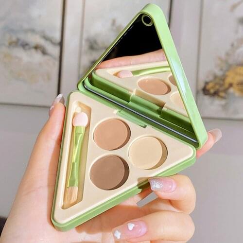 3 Colors Concealer Contour Palette with Brush Face Sculpting Contour Palette Kit Highlighting Powder Palette Makeup