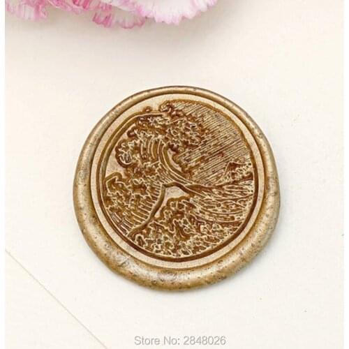 The Great Wave off Kanagawa Wax Seal Stamp,Japanese wave seals,wedding gift, wood wax stamp,party seal