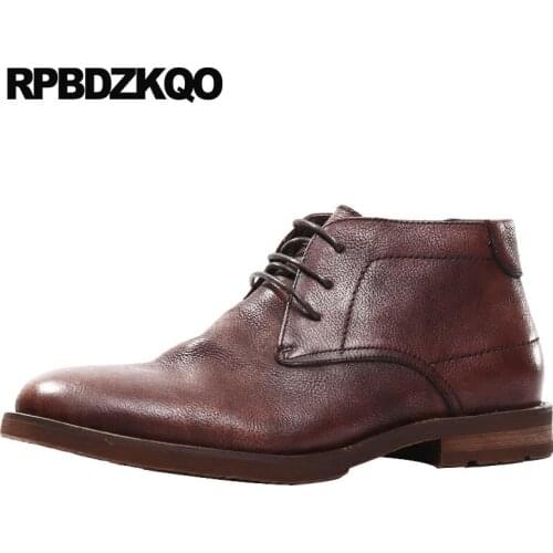 Booties 2018 Burgundy Full Grain High Top Genuine Leather Oxford Lace Up Formal Mens Pointed Toe Dress Boots Shoes Handmade