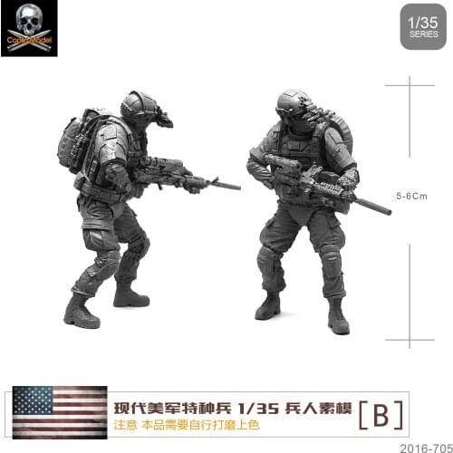 1/35 Resin Soldier Element For Modern U.s. Special Forces Figure Kits Colorless and Self-assembled B110