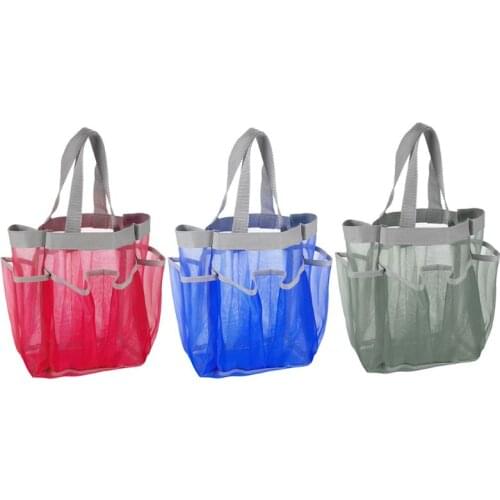 Portable quick-drying shower hanging caddy tote bag with 7 pocket bathroom storage bag for dormitory/gym/camping/travel