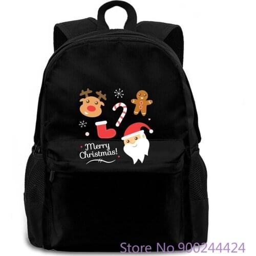 Merry Christmas Kawaii Printed For Lady Kawaii Korean Brand Cute Printing women men backpack laptop travel school adult
