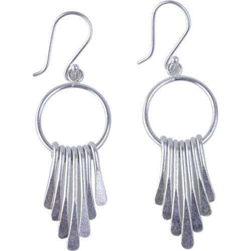 Silver 925 Jewelry Popular Ethnic Style Circle tassels Eardrop Women Sterling Silver Earrings For Engagement Weddings