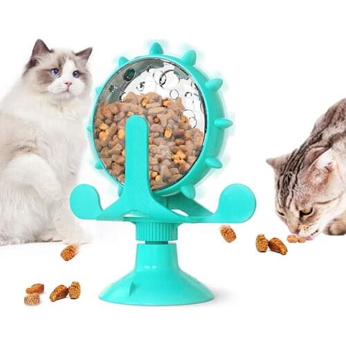 Funny pet cat turntable toy 360 spinning windmill interactive training teasing puzzle exercise playing game dog cat feeding