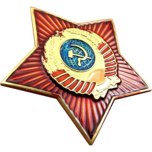 Soviet Russian Army Red Star Badge Military Ushanka Hats Brooch Historical Political Accessory