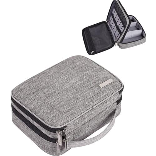 Cable Storage Bag Data Organzier Portable Digital Storage Bags USB Gadgets Cables Double Zipper Storage Bag Cosmetic Bag