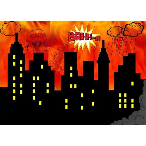 Super City night baby shower background High quality Computer print party backdrop