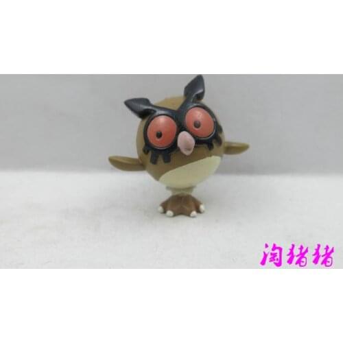 TOMY Pokemon Action Figure Genuine Anime Keychain Charm Hoothoot Rare Out-of-print Model Pendant Toy