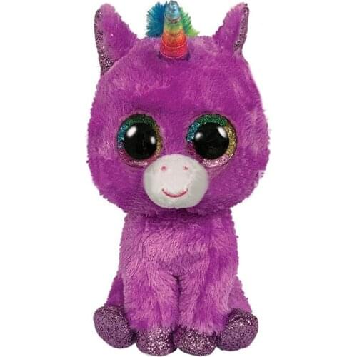 Ty Beanie Big Eyes Fantasy Purple Unicorn Doll Plush Stuffed Animal Super Soft Bedside Ornaments Toy Gift For Kids 15cm