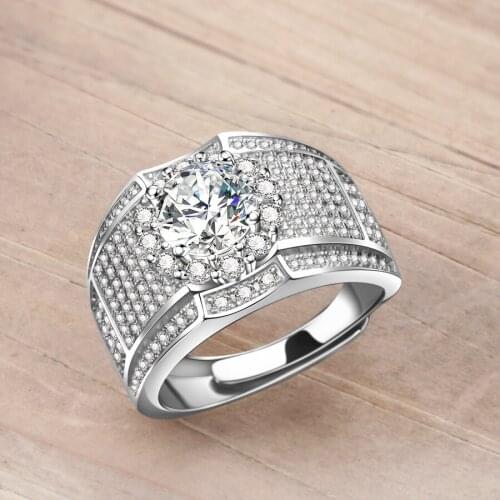 Real 14K White Gold Jewelry Natural FL Diamond Ring Men Hip-hop Wedding Rings for Couples Engagement 14K Gold Diamond Rings Box