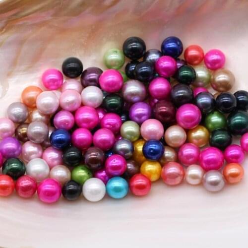 Hot Selling 9-12MM Loose Big Pearls Edison Pearls for Oyster Round Edison Pearls for Party Mix 30 Colors 10Pcs/Lot PBN287