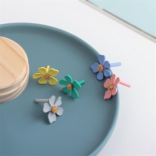10pcs New Fashion Alloy Paint Fresh Sweet Statement Flower Earrings Stud Earring For Women Material Diy Jewelry Accessories