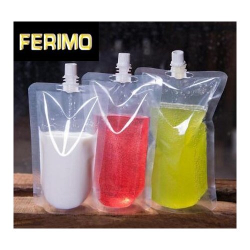 100 Pcs many size Stand-up Plastic Drink Packaging Bag Spout Pouch for Beverage Liquid Juice Milk Coffee drink storage bag