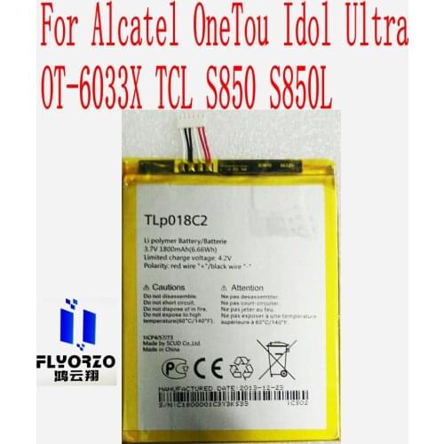 New High Quality 1800mAh TLP018C2 Battery For Alcatel OneTou Idol Ultra OT-6033X TCL S850 S850L Mobile Phone
