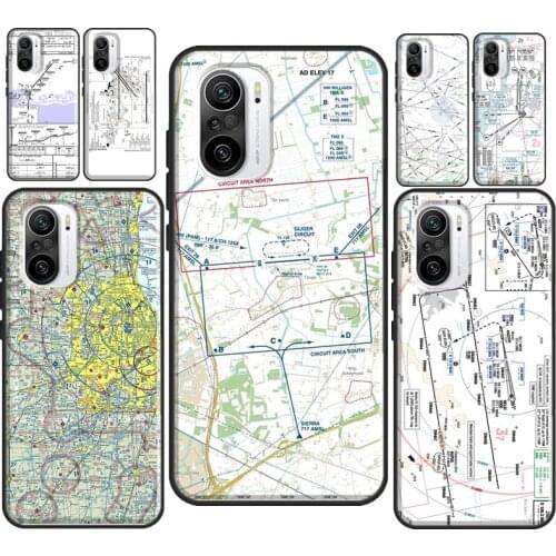 Aviation Chart AccessoriesAirport Cover For Xiaomi Mi Note 10 Lite 9T 10T Pro Mi 11 Ultra Phone Case For POCO X3 Pro F3 M3