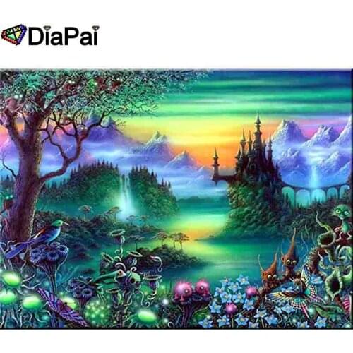 DIAPAI Diamond Painting 5D DIY 100% Full Square/Round Drill "castle scenery" Diamond Embroidery Cross Stitch 3D Decor A24937