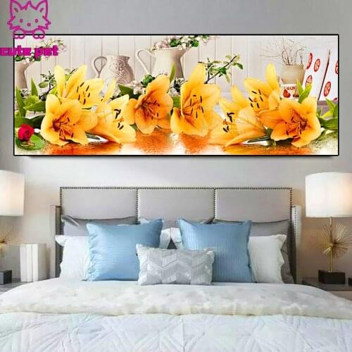 DIY Diamond Painting Lily flower diamond Embroidery 5d rhinestone mosaic Diamond needlework cross stitch room decor puzzle large