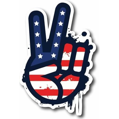 USA American Flag Peace Sign 1960s Version Vintage Heat Transfer Iron on Stickers for Cars, Motos, Laptops, Industry