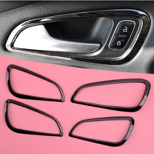 1 Set Car Interior Door Handle Frame Cover Trim Black Stainless Steel Fit For Ford Focus ST RS 2015 2016 2017 2018
