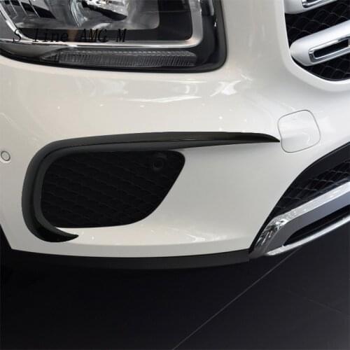Car Styling Carbon fiber Front Fog Lamp Light Grille Lip Splitters Bumper Spoiler Sticker For Mercedes Benz GLB X247 Accessories