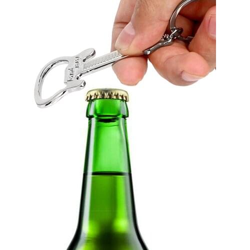 Zinc Alloy Key Chain Guitar Shape Beer Bottle Opener Keyring Keychain Bottle Opener