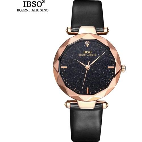 IBSO Brand Female Shining Dial Design Watches Fashion Cut Glass Design Women Wrist Watch High Quality Ladies Quartz Watch
