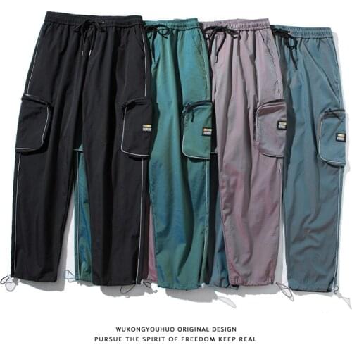 Three-Dimensional Pocket Joggers Pants Men Spring Gradient Elastic Waist Trousers Fashion Street Cargo Pants Male Plus Size 5XL