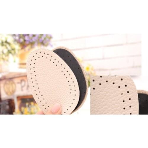 Fast shipping way mini high heel cushion mat breathable Leather half insole as anti-slip forefoot pad as foot care product