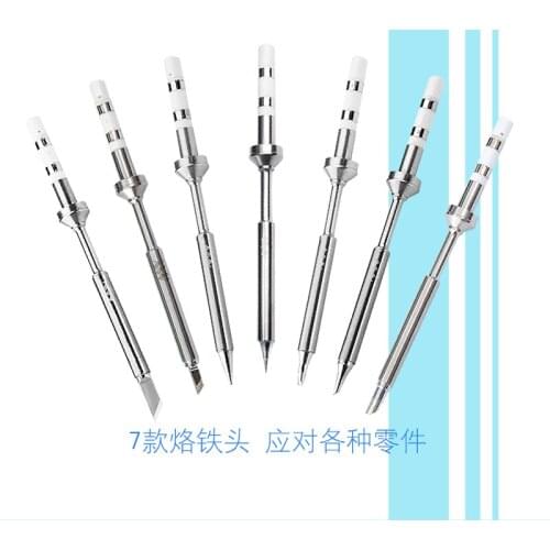 7pcs /set TS100 Digital Soldering Iron Replacement Tip Electric Soldering Iron Tip B2 BC2 C4 D24 K I KU Lead Free Shipping