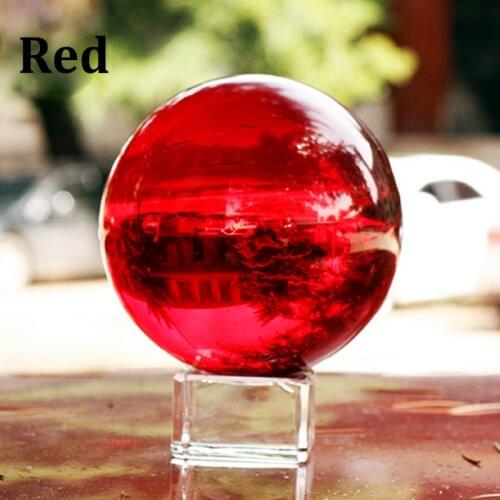 40mm Colorful Crystal Ball With Base Glass Magic Sphere Globe Photography Decoration Ball Home Decoration