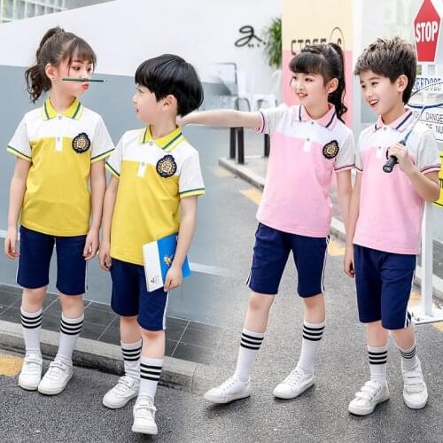 Jk uniform primary school short-sleeved school uniform 2019 summer childrens sports suit kindergarten uniform