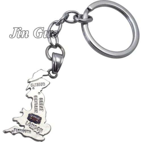 Jin Guo United Kingdom map key chain & key ring