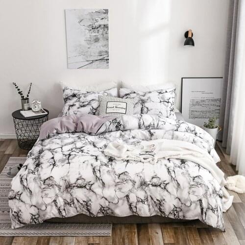 Hot style Stone pattern printing 100% Polyester bedding set 1 duvet cover + 1/2 pillowcases bed in a bag (no sheet)