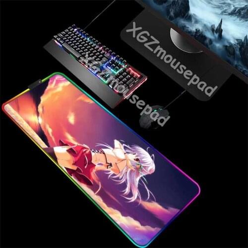 XGZ Sunset River Scenery Custom Large RGB Gaming Mouse Pad Black Lock Edge Anime Computer Fashion Table Mat Rubber Non-slip Xxl