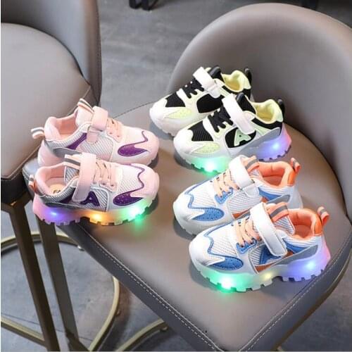 Size 21-30 Baby Led Shoes With Light Up Sole Children Glowing Sneakers For Kids Boys Girls Luminous Kids Sneakers Toddler Shoes
