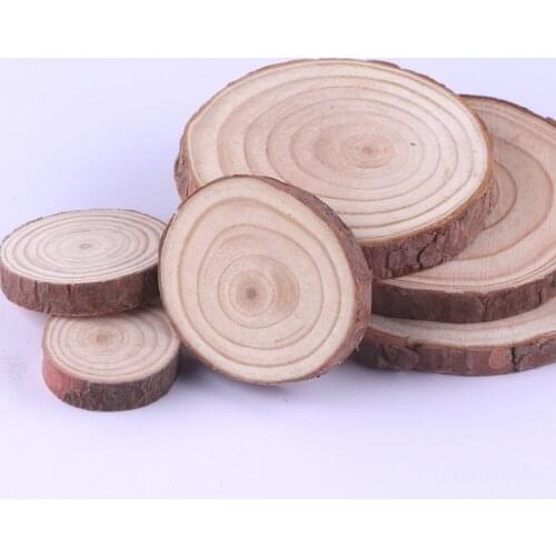 1Pcs 3-12cm DIY Crafts Wood Slices Decoration Wooden Pile Ornaments Gift Tags Art Children Birthday Party Table Number Cards