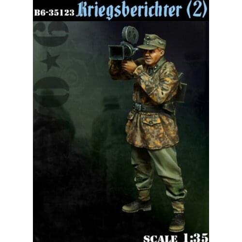 1/35 Kriegsberichter (2) Resin kit soldiers GK Military subject matter of WWII Scene combination Uncoated No colour