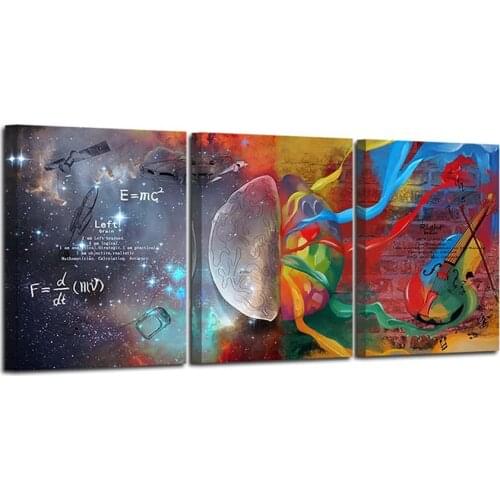 Brain Wall Art Galaxy Space Wall Picture Abstract Color Science Poster Oil Painting Office Study Room Decoration