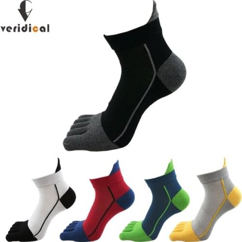 5 Pairs Man Five Finger Ankle Socks Sport Cotton Bright Color Striped Breathable Fashion Harajuku No Show Travel Socks With Toes