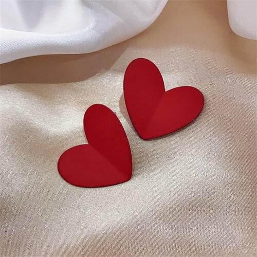 New Korean Heart Statement Drop Earrings 2020 for Women Fashion Vintage Geometric Acrylic Dangle Hanging Earring Jewelry