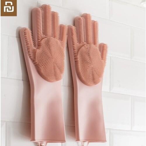 Youpin New Kitchen silicone cleaning gloves Insulation Anti-scalding Non-slip Environmentally Friendly Gloves for housework