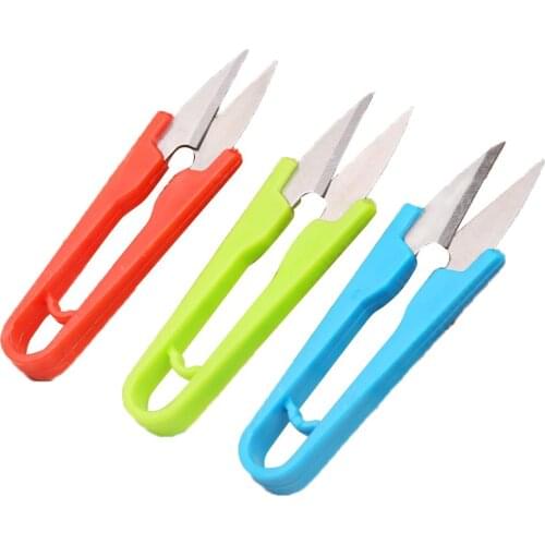 1Pcs Multicolor Trimming Sewing Scissors Nippers U Shape Clippers Yarn Stainless Steel Embroidery Craft Scissors Tailor