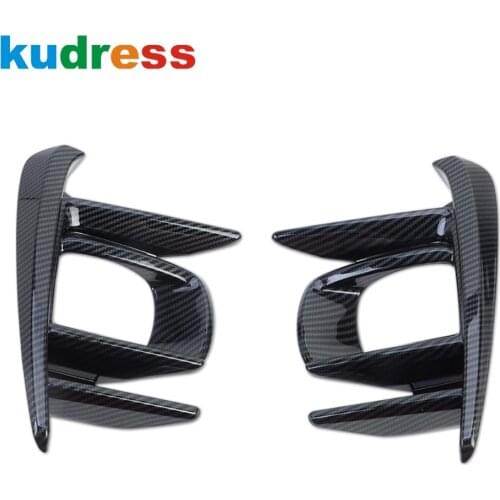 For Toyota Sienna 2019 2020 Carbon Fiber Front Fog Light Cover Trim Head Foglight Lamp Frame Sticker Car Styling Accessories